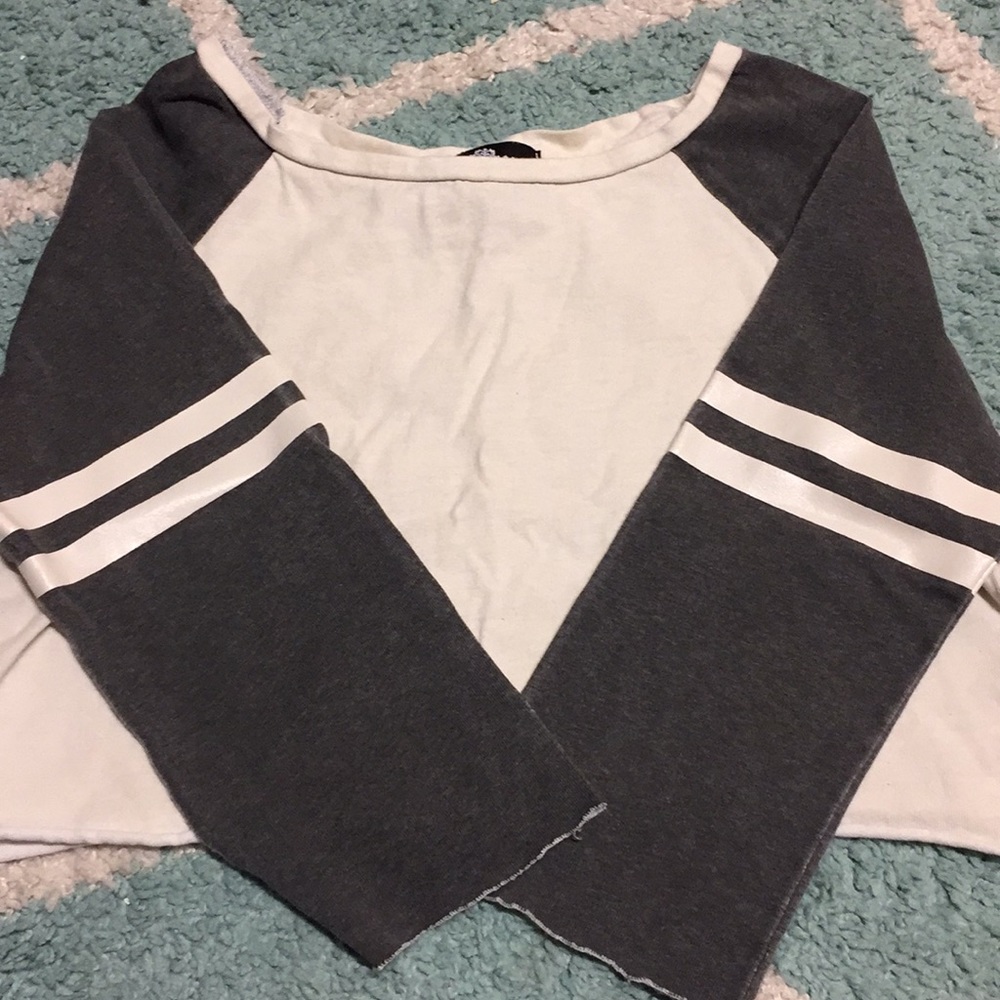 Luxe gray and white Crop top